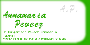 annamaria pevecz business card