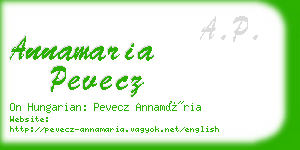 annamaria pevecz business card